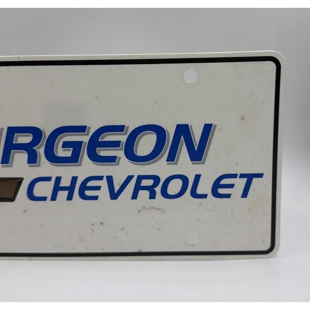 Spurgeon Chevrolet Dealership Plastic License Plate Wooster Ohio